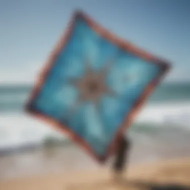 Close-up view showcasing the intricate design and materials of an Ocean Rodeo kite