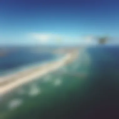 Aerial view showcasing the geography surrounding Okaloosa Island Pier