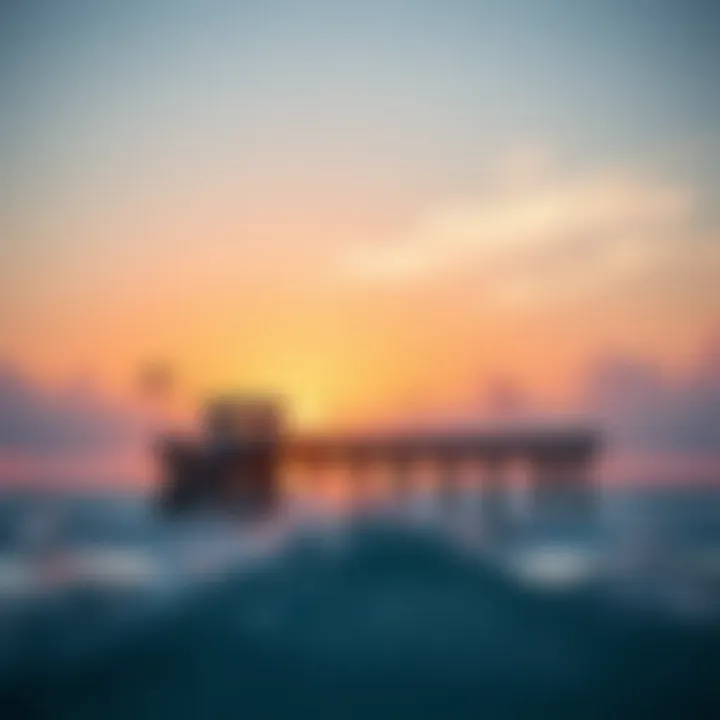 A breathtaking view of Okaloosa Island Pier against the sunset