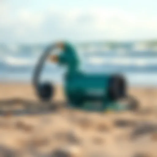 Ozone Kite Pump on the Beach Ozone kite pump showcased on the beach