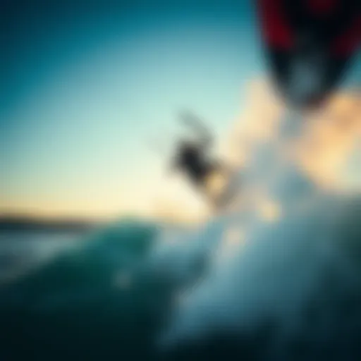 Dynamic view of the Ozone Wasp V2 in action during kiteboarding