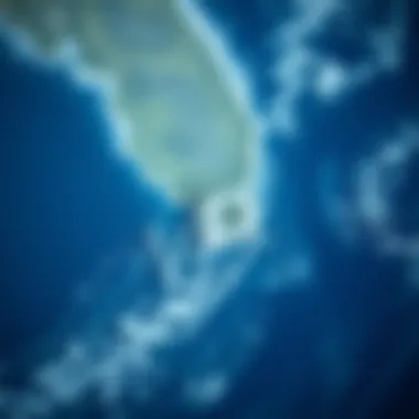 A weather map illustrating the seasonal variations and wind patterns specific to Panama City Beach.