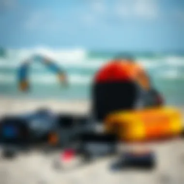 Safety equipment laid out for power foiling