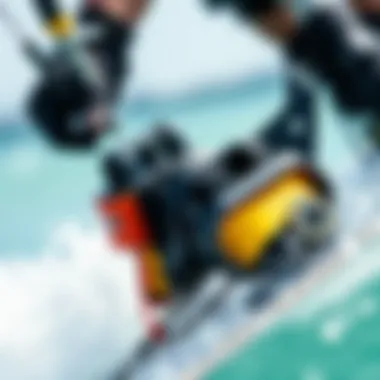 Close-up of advanced kiteboarding gear