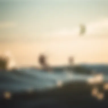 Dynamic Kiteboarding Action in Rancho do Peixe Kiteboarders riding the waves in Rancho do Peixe