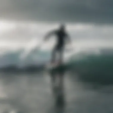 A rider expertly maneuvering a foil board across the waves.