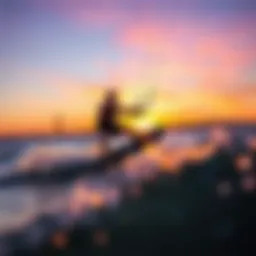 Kiteboarding at sunset in San Francisco