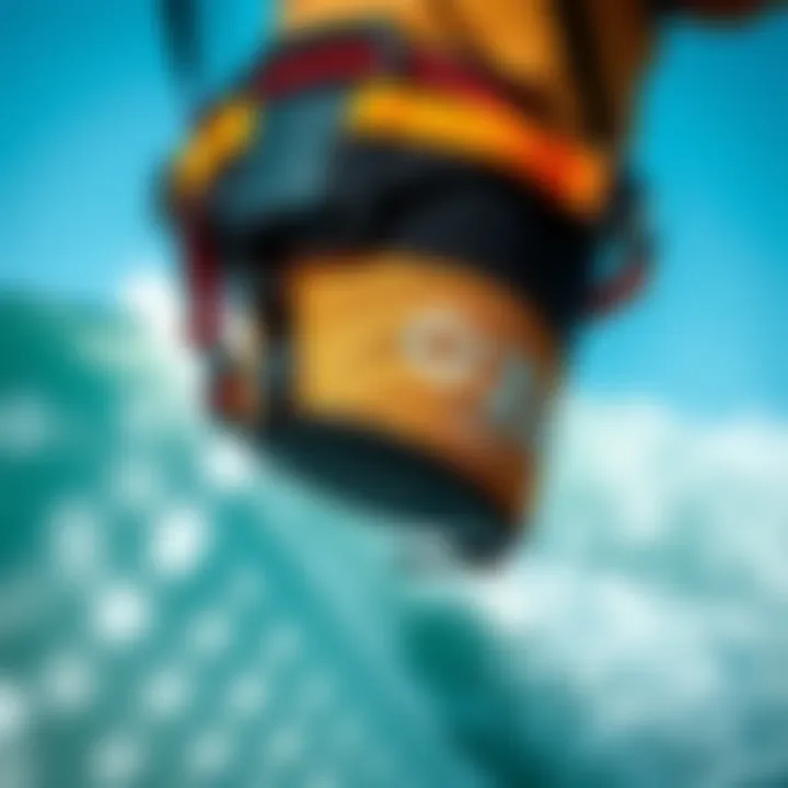Ergonomic Harness Features Ergonomic kiteboard harness design showcasing comfort