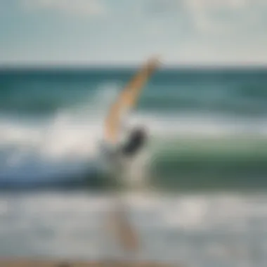 A beautiful beach scene illustrating ideal wind conditions for kiteboarding.