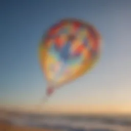 A close-up view of a light wind kite showcasing its material and construction quality.