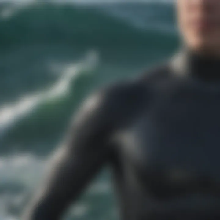 Close-up of wetsuit materials showcasing texture and quality