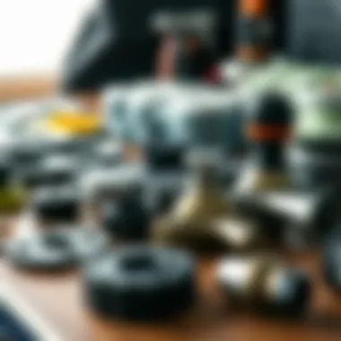 An organized layout of various Slingshot components, emphasizing maintenance tips.