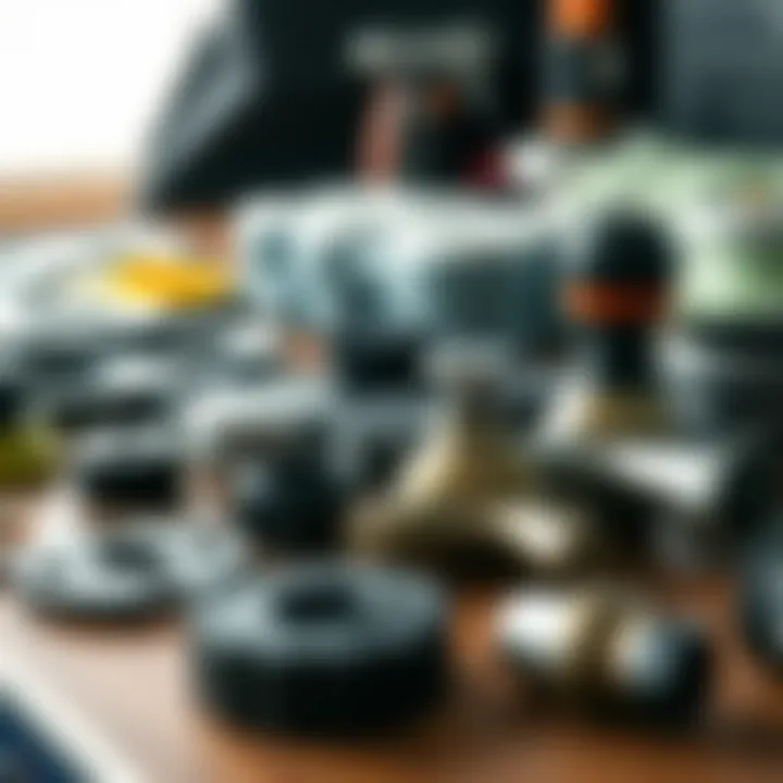 An organized layout of various Slingshot components, emphasizing maintenance tips.