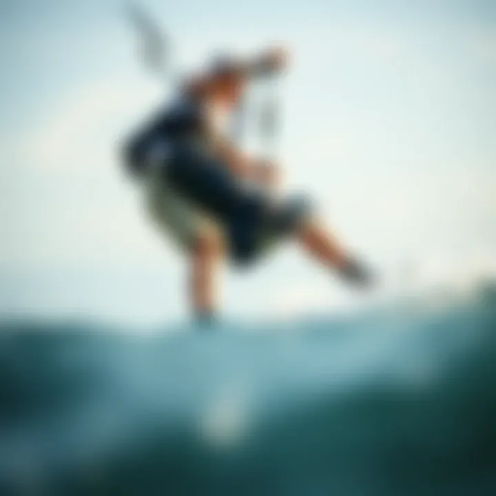 Kiteboarder wearing Solite boots in action on the water