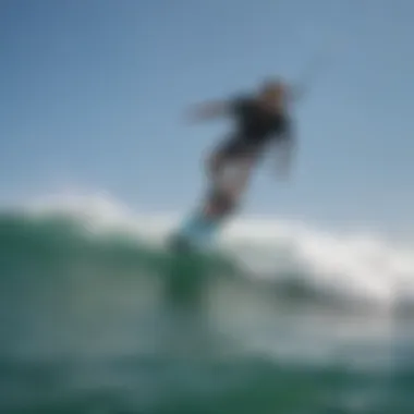 Kiteboarder utilizing a Starboard board in action