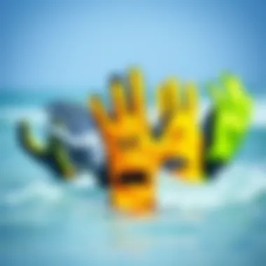 Different styles of neoprene gloves for various water sports