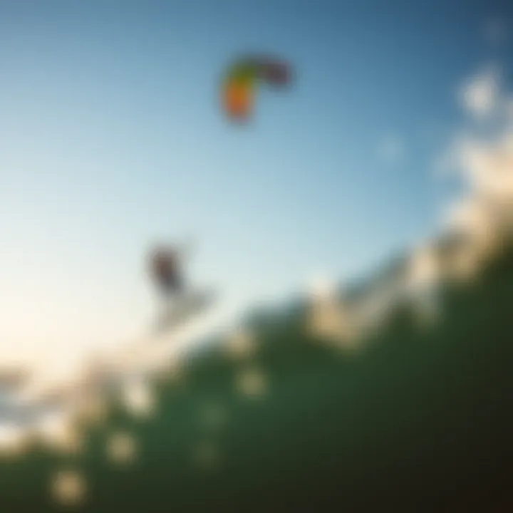 Controlled Landing Technique Kiteboarder executing a controlled landing after a jump