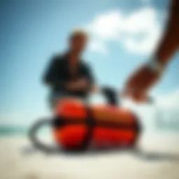 Bravo air pump in action, demonstrating its powerful inflation capabilities.