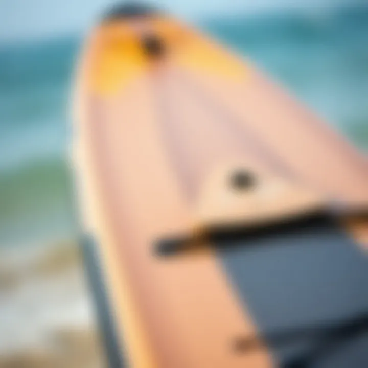 Materials Used in Kitesurf Board Construction Close-up of kitesurf board materials and construction