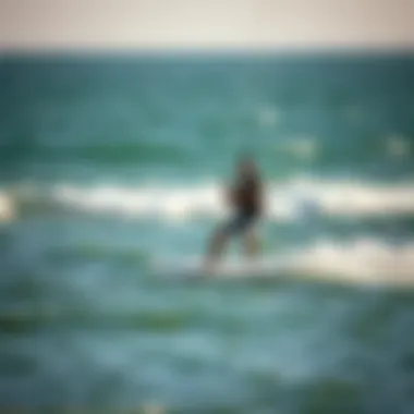 Kitesurfing lesson in action on water