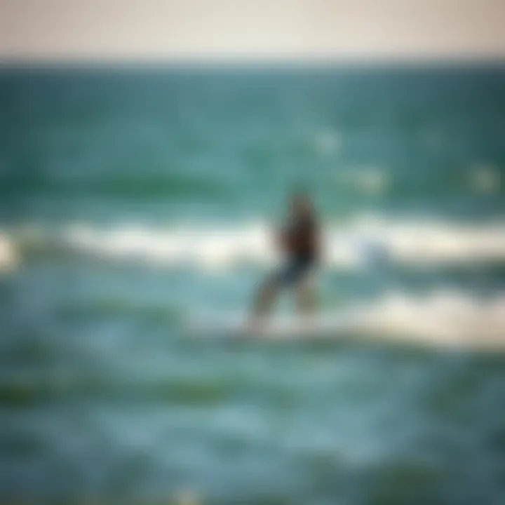 Kitesurfing lesson in action on water