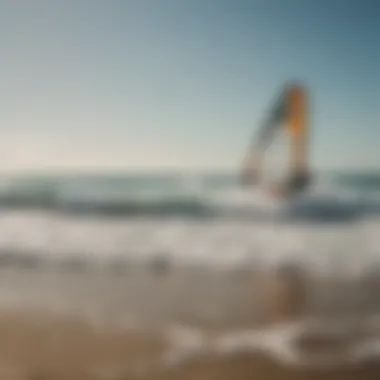 Group of kiteboarders checking wind conditions before riding