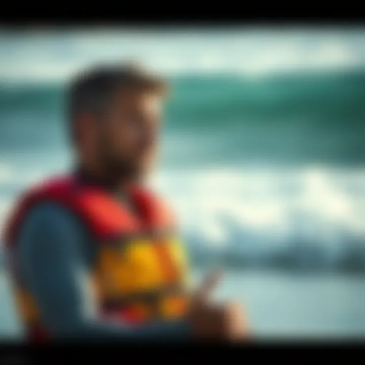 Expert Discussing Flotation Vests in Surfing Expert discussing the importance of flotation vests in surfing
