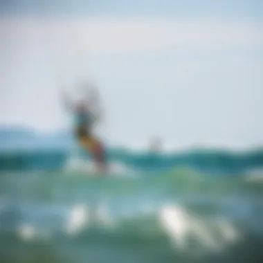 Kiteboarder enjoying ideal conditions by the shore