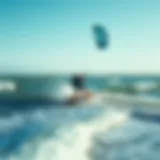 Kiteboarder navigating the waves with precision