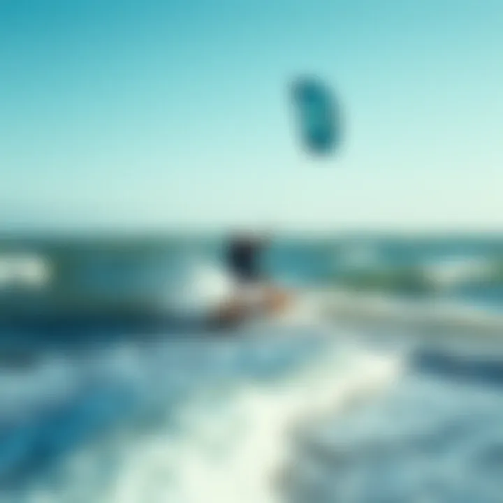 Kiteboarder navigating the waves with precision