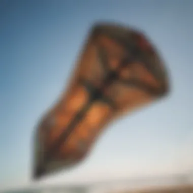 Close-up view of a high-performance kite showcasing its intricate design