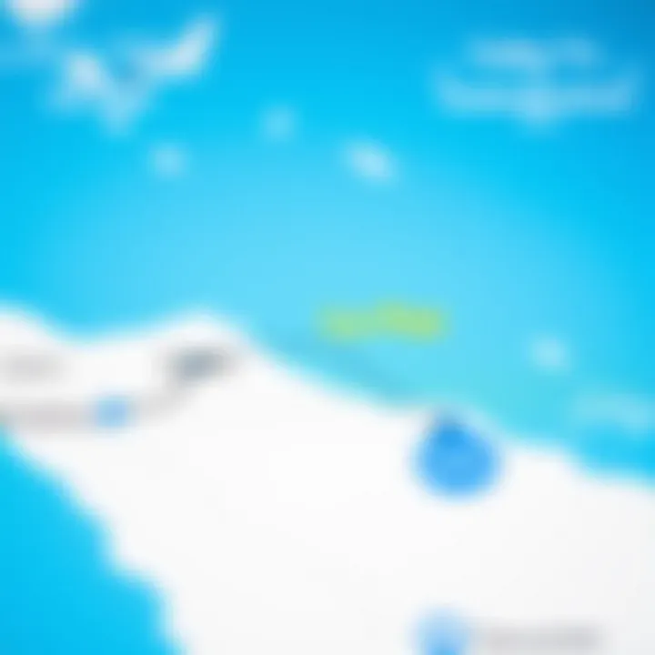 Map showcasing the distance and routes from Cabo to La Paz