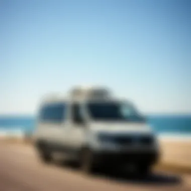 Private transfer vehicle parked by the beach in La Paz