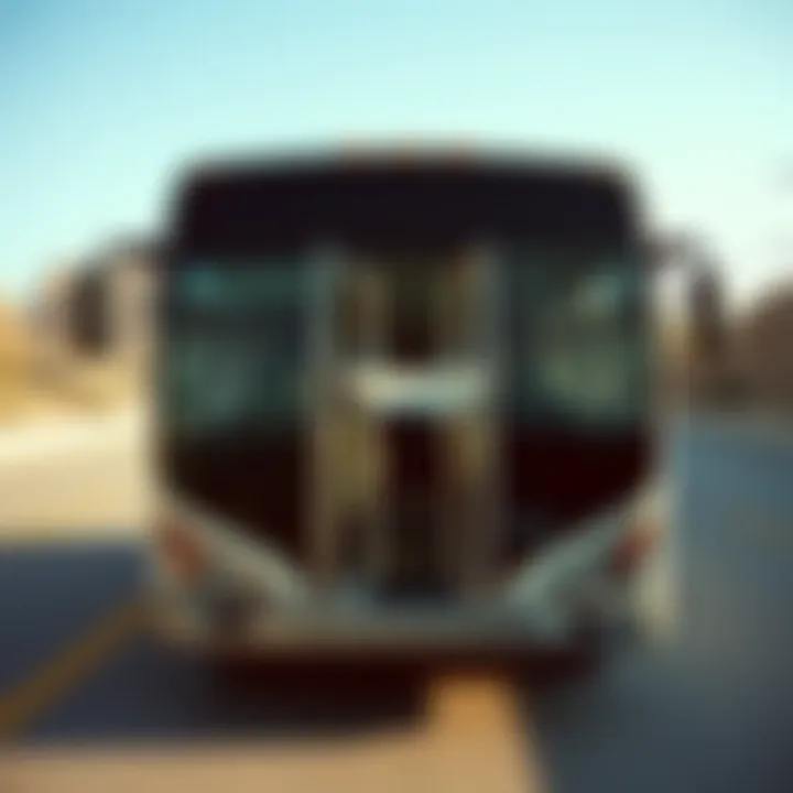 Comfortable shuttle bus ready for passengers in Cabo San Lucas