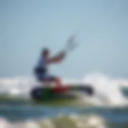 Kiteboarding slingshot technique in action