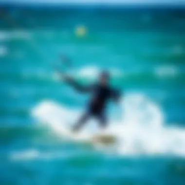 Kiteboarding Adventure in Cold Waters with Drysuit Drysuit in use during a kiteboarding session in cold waters