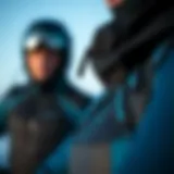 Close-up of wetsuit materials showcasing insulation technology