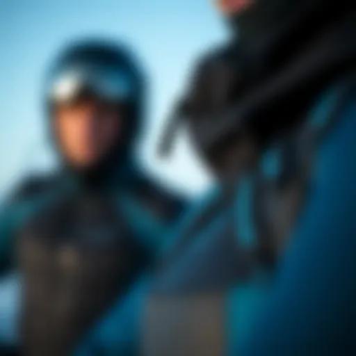 Close-up of wetsuit materials showcasing insulation technology