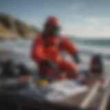 Essential components of a drysuit seal replacement kit displayed on a table