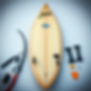 Dissecting Efoil Surfboard Components Efoil surfboard with various components displayed