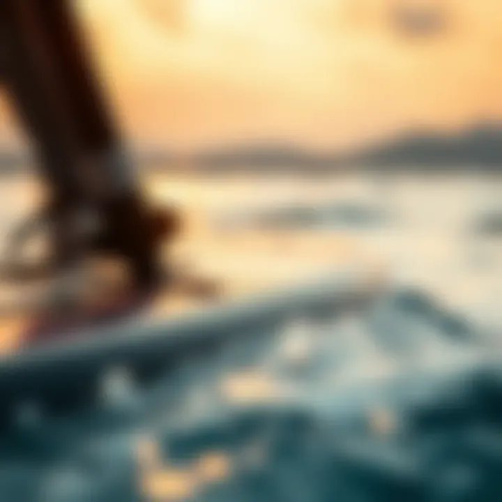 Close-up of a high-quality foil surfing setup