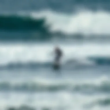 Foil surfboard in action on the ocean