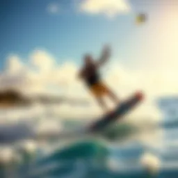 Vibrant kiteboarding scene in Kihei under sunny skies