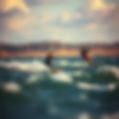 Visual representation of different kiteboarding styles and their corresponding board sizes