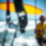 Detailed view of a kitesurfing bar showcasing its features