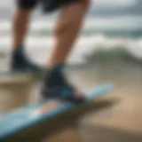 Detailed view of kitesurfing foot straps showcasing their design.