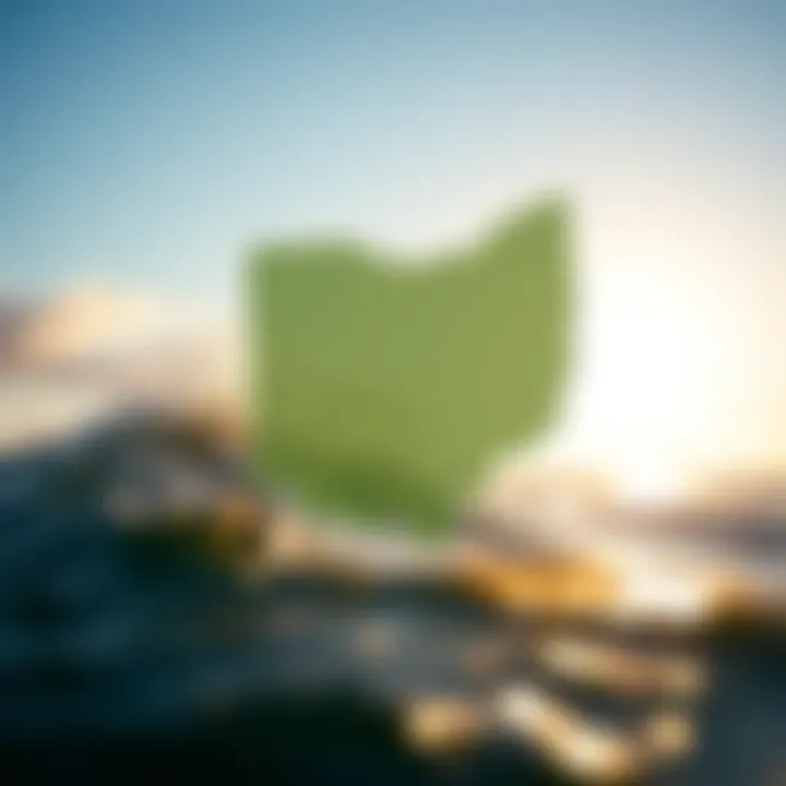 Map showcasing wind direction patterns across Ohio