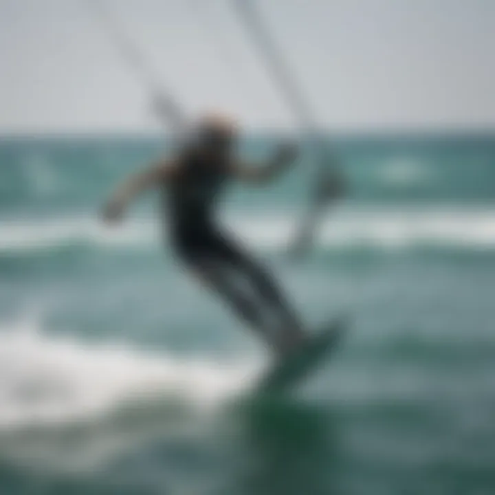 A kiteboarder enjoying the ride with a quality hydrofoil