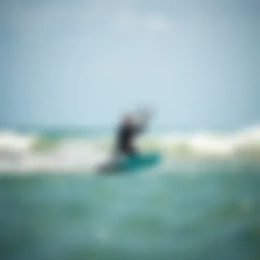 Learning to Kitesurf A kiteboarding lesson in progress