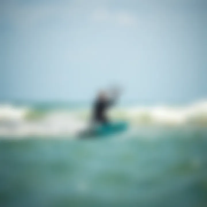 Learning to Kitesurf A kiteboarding lesson in progress